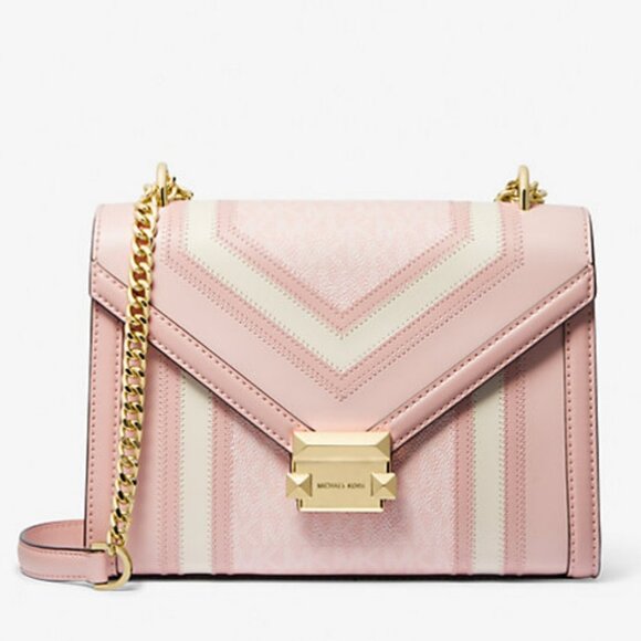 NEW Michael Kors Pink Shoulder Bag With Gold Hardware - Picture 2 of 12